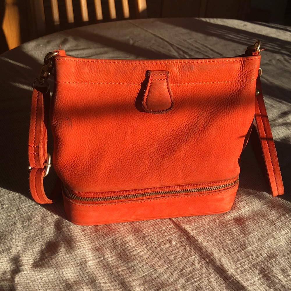Orange Leather Anthropologie Purse Sooo Cute!